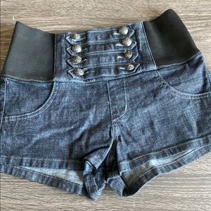 High waist denim shorts